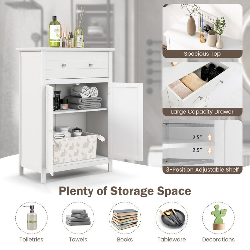 Free Standing Bathroom Storage Cabinet with Large Drawer