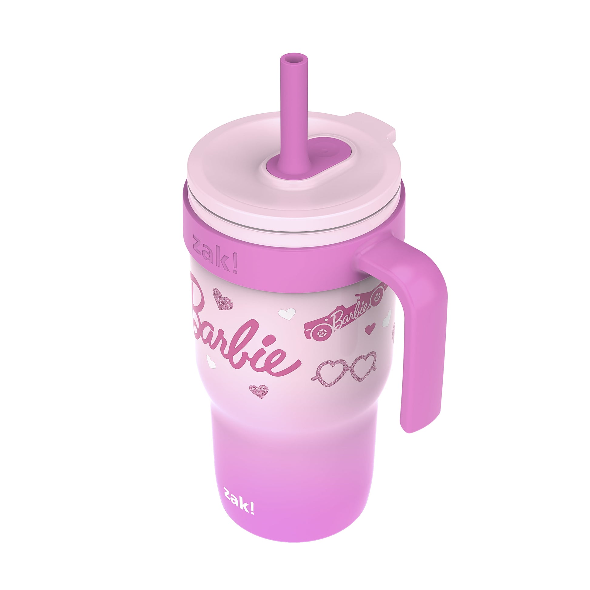 18Oz Barbie Kids Straw Handle Tumbler, Stainless Steel Vacuum Insulated Cruiser Tumbler with Silicone Straw Utilizing Leak-Proof Valve, Travel Straw Tumbler with Handle