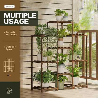 Plant Stand Indoor Plant Stands Wood Outdoor Tiered Plant Shelf for Multiple Plants, Ladder Plant Holder