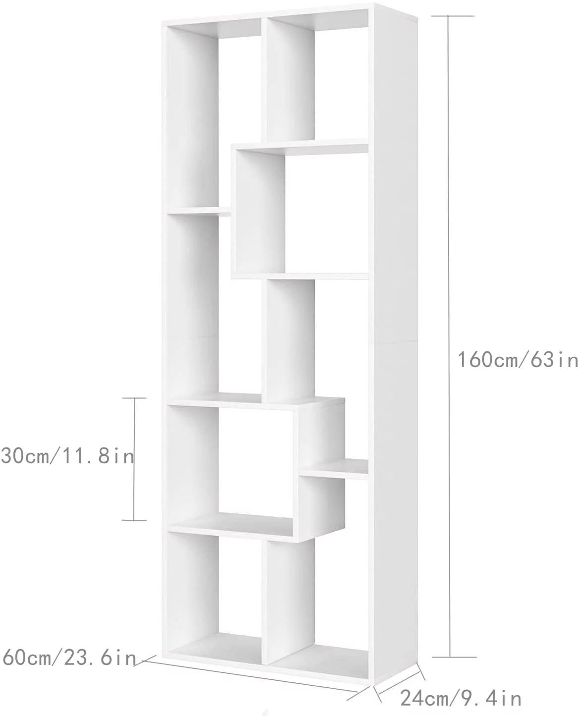 8-Cube Bookcase, Tv Cabinet Cube Shelf, White Display Cabinet Storage Organizer Unit for Living Room