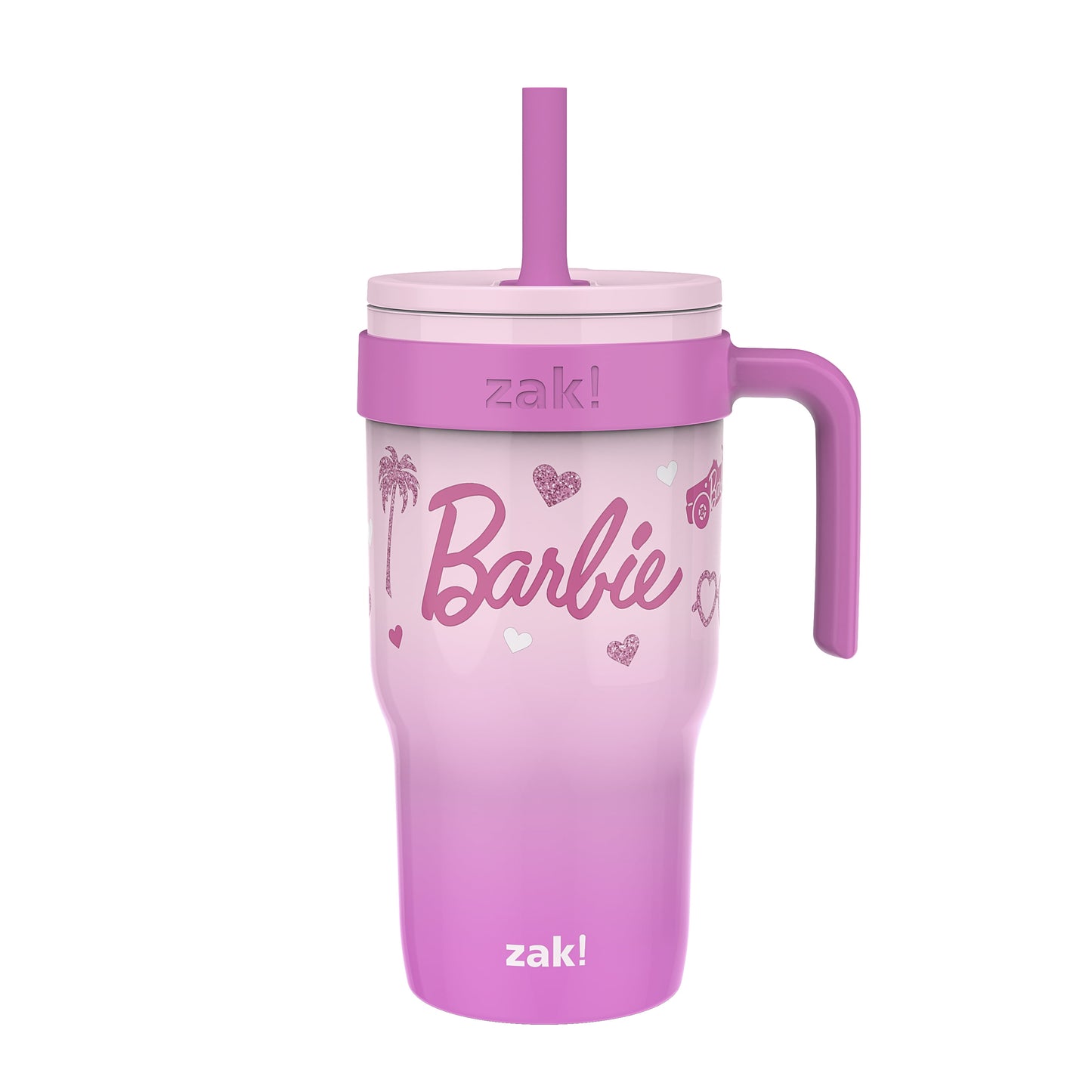 18Oz Barbie Kids Straw Handle Tumbler, Stainless Steel Vacuum Insulated Cruiser Tumbler with Silicone Straw Utilizing Leak-Proof Valve, Travel Straw Tumbler with Handle