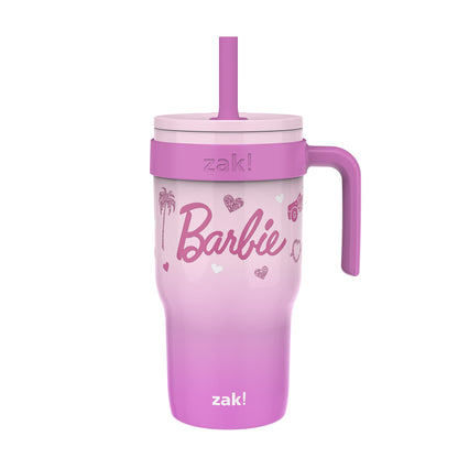 18Oz Barbie Kids Straw Handle Tumbler, Stainless Steel Vacuum Insulated Cruiser Tumbler with Silicone Straw Utilizing Leak-Proof Valve, Travel Straw Tumbler with Handle