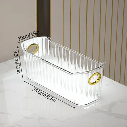 Bathroom Storage Box Rectangular Desktop Cosmetics Storage Basket Handle Stackable Makeup Organizers Rack Lipsticks Container