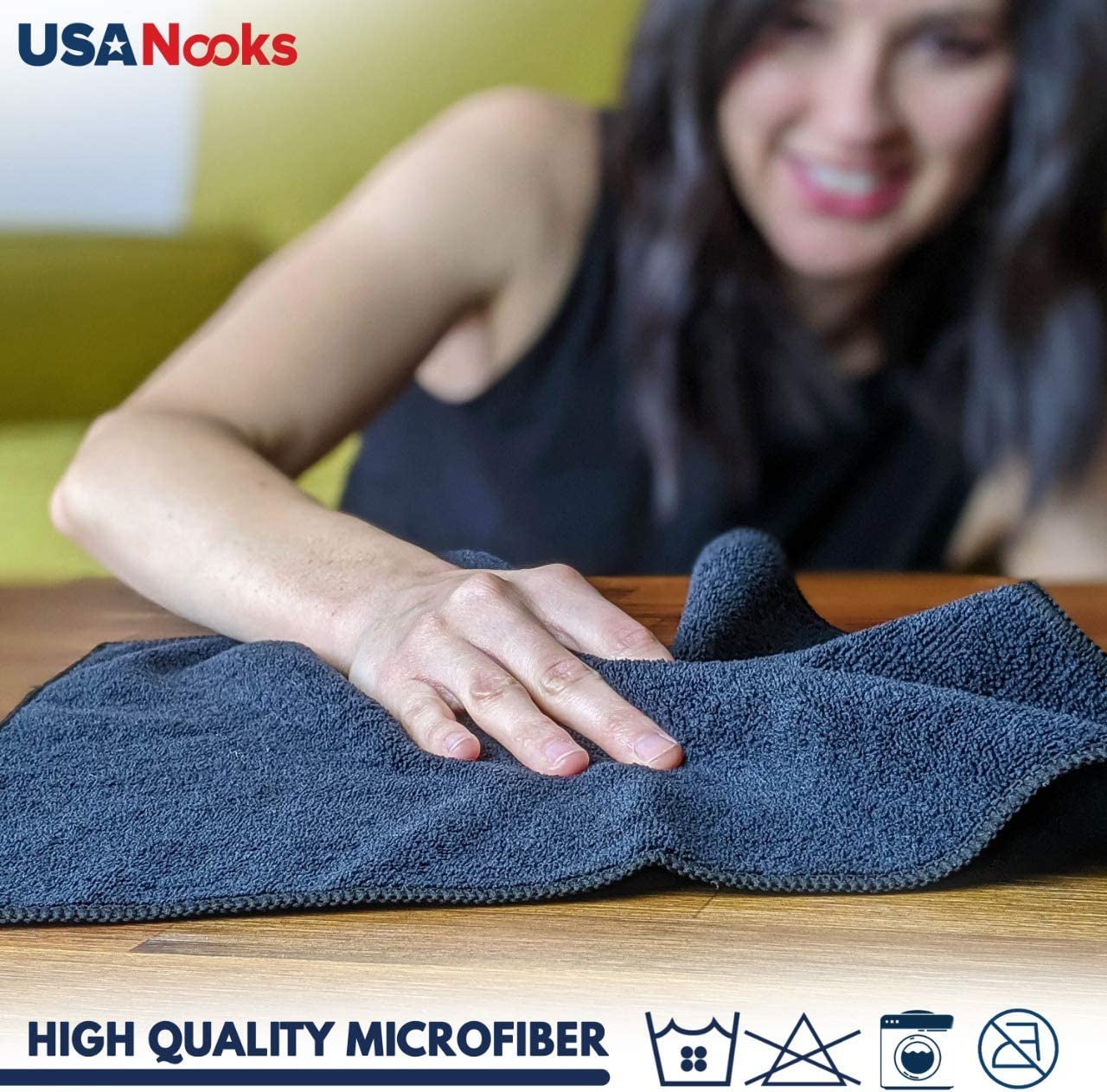 Microfiber Cleaning Cloth Grey - 12 Packs 16"X16" - High Performance - 1200 Washes, Ultra Absorbent Towels Weave Grime & Liquid for Streak-Free Mirror Shine - Car Washing Cloth and Applicator