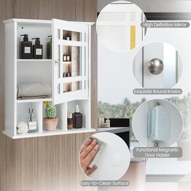 Wall Mounted and Mirrored Bathroom Cabinet