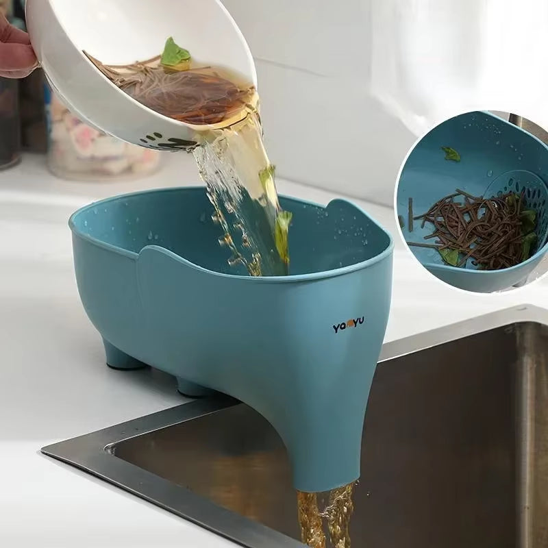 Elephant Drain Basket Multi-Purpose Kitchen Storage Drain Basket Household Fruit and Vegetable Basket Plastic Drain Basket