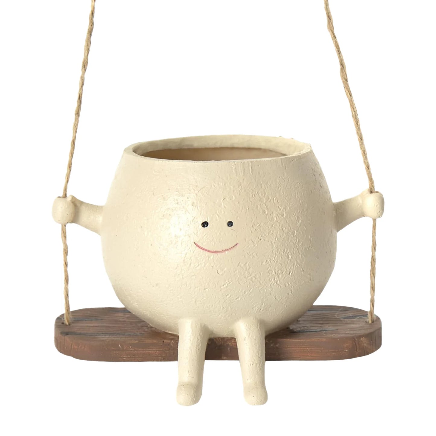 Swing Face Planter Pot Cute Smiling Face Resin Flower Pot Swing Succulent Flower Planter Wall Hanging Flower Pot Garden Supplies